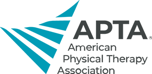 A green and blue logo for the american physical therapy association.